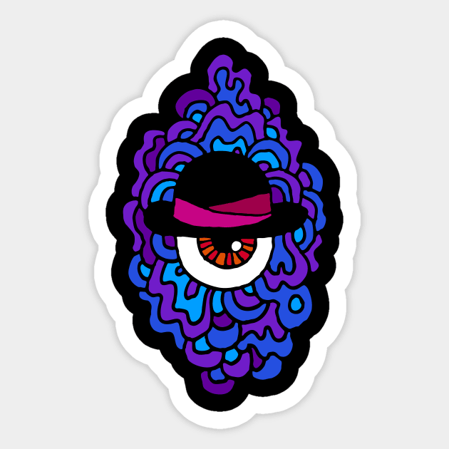 Bowler Eye Guy (for black and DARK shirts!) Sticker by SmayBoy